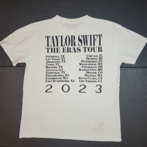 Taylor Swift The Eras Tour (Women's Medium) 100% Cotton White Graphic Tee - Picture 4 of 6